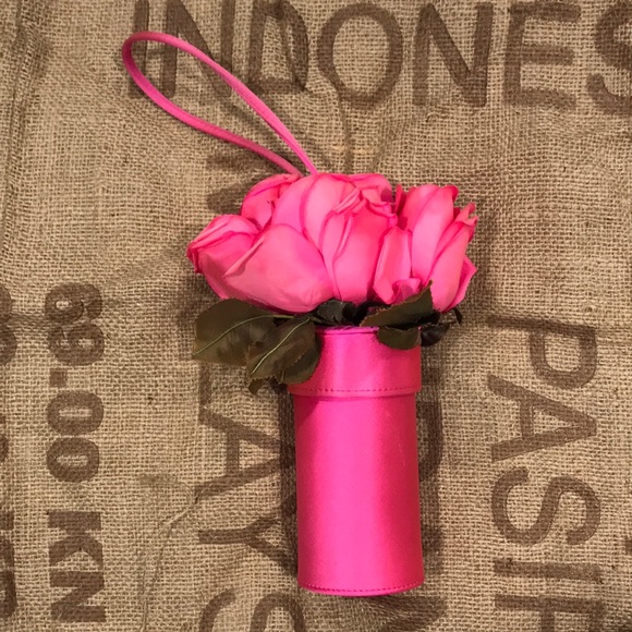 Lulu Guinness Handbags - Sale for you🌟Vintage Rare Lulu Guinness Pink Rose Flower Silk Mini Bucket Bag